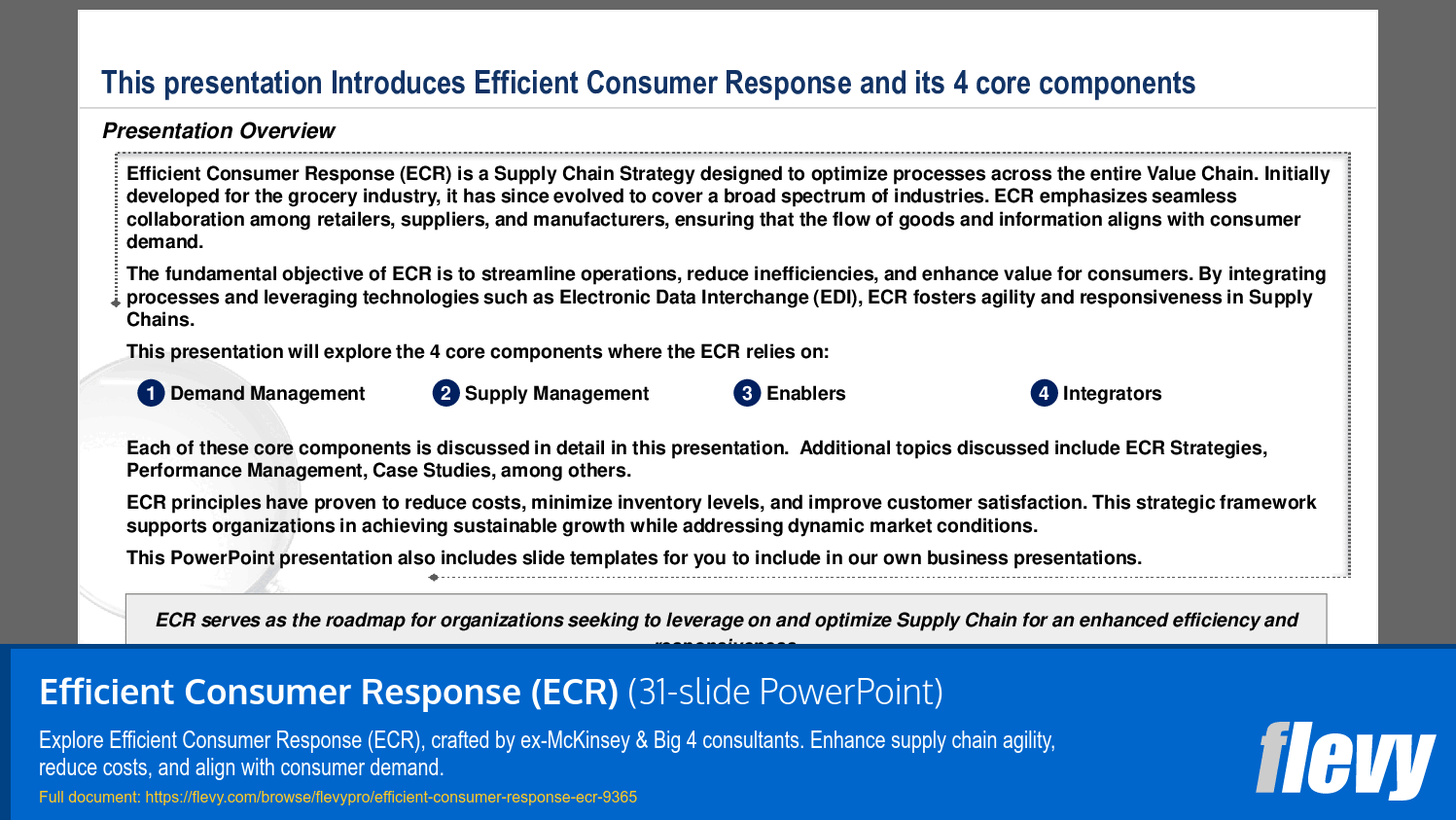 Efficient Consumer Response (ECR) (31-slide PPT PowerPoint presentation (PPTX)) Preview Image