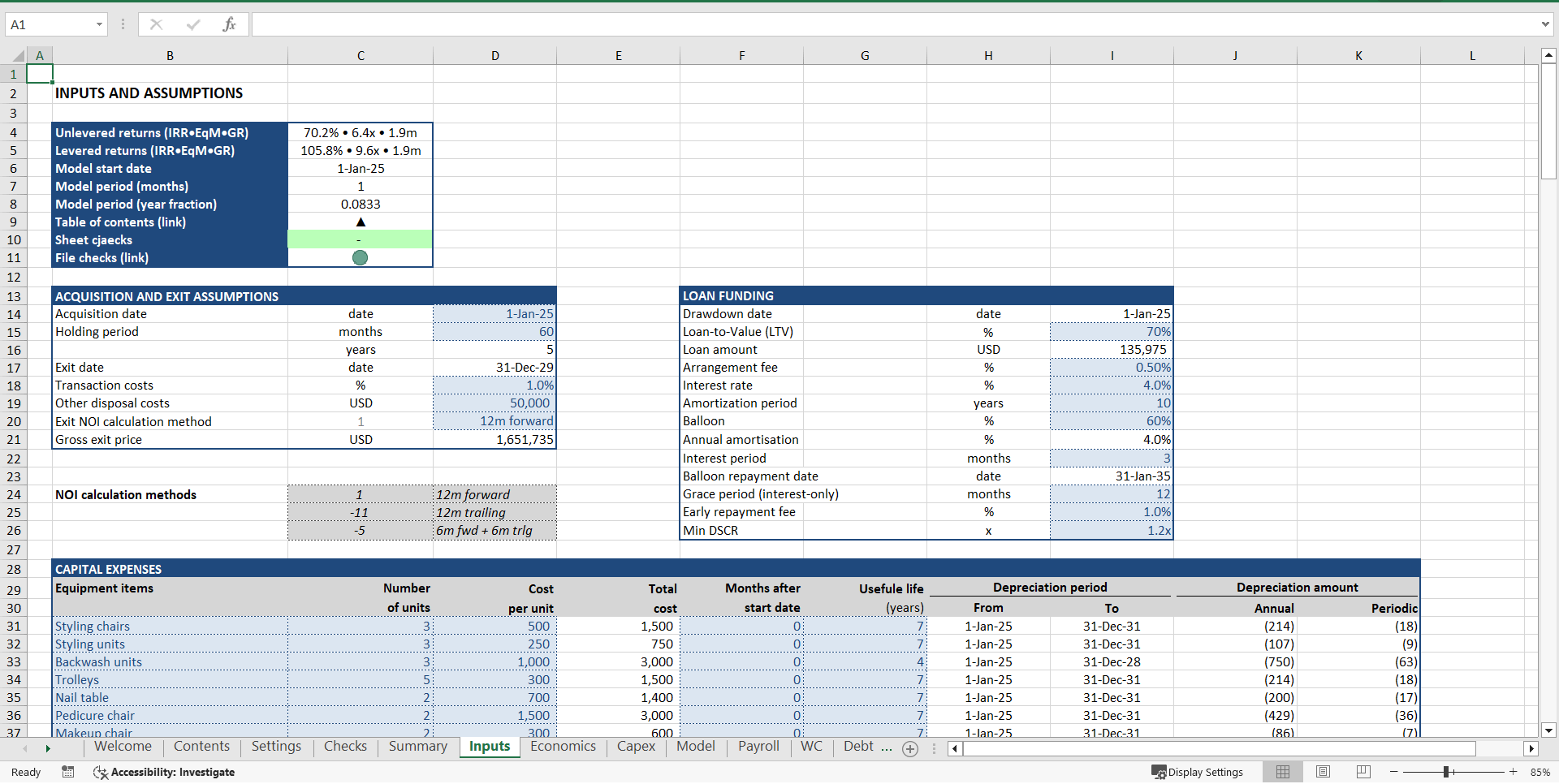 Beauty and Hair Salon Financial Model (Excel template (XLSX)) Preview Image