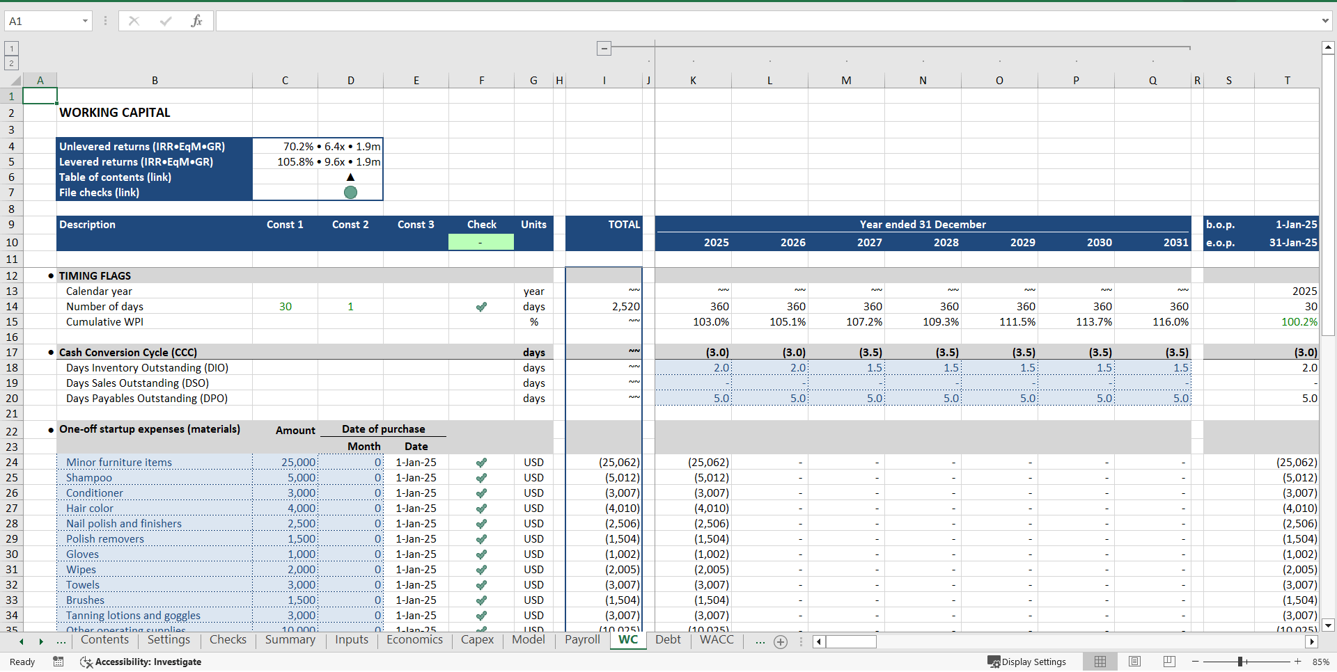 Beauty and Hair Salon Financial Model (Excel template (XLSX)) Preview Image