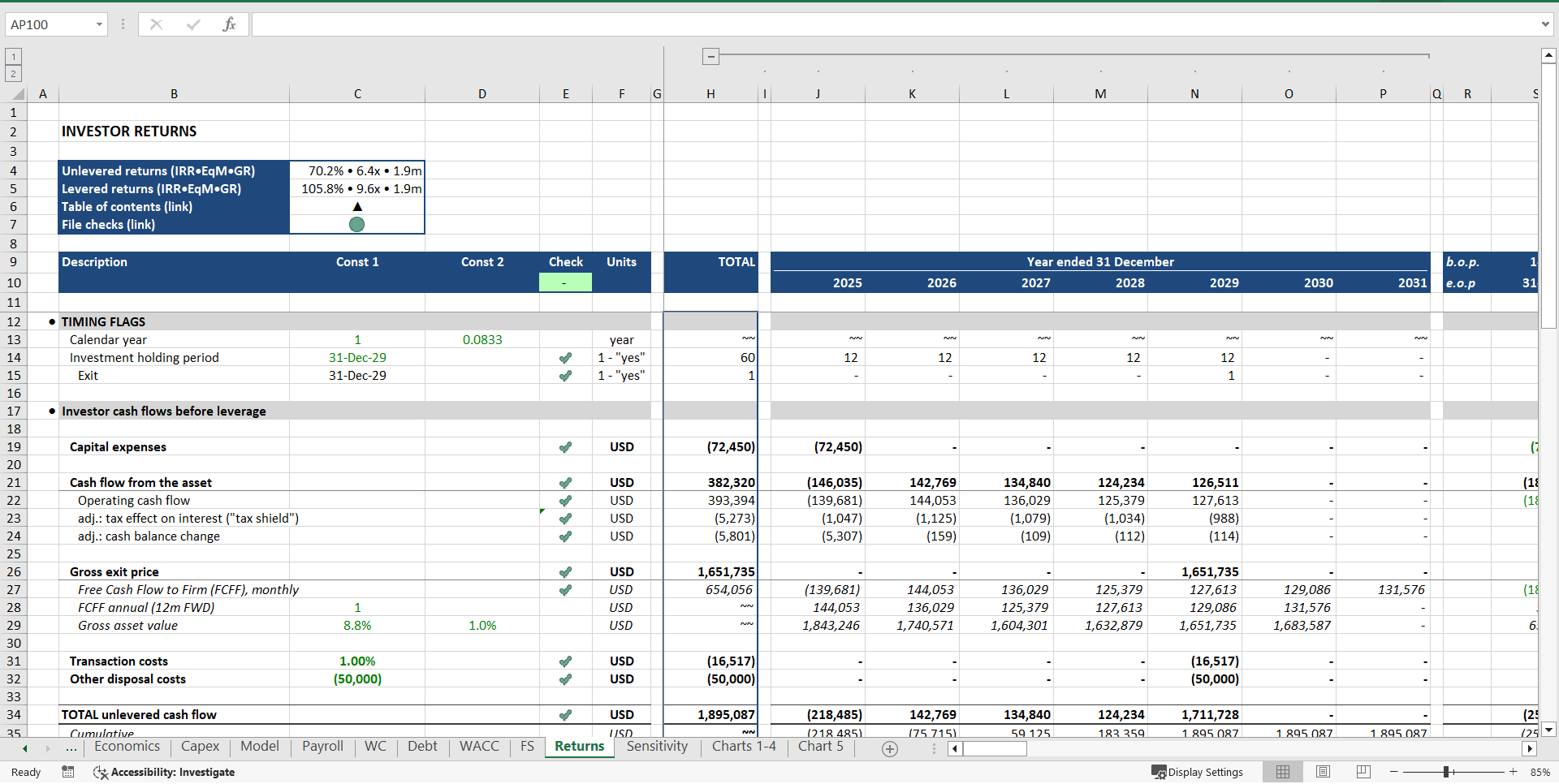 Beauty and Hair Salon Financial Model (Excel template (XLSX)) Preview Image