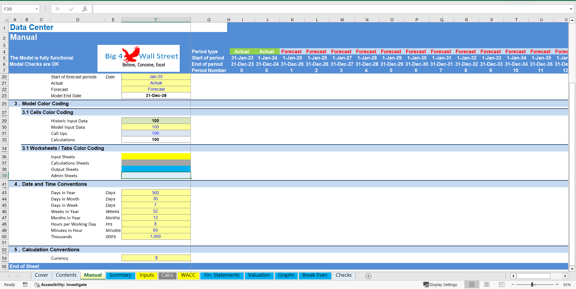 Data Center Financial Model (10+ Year DCF & Valuation) (Excel template (XLSX)) Preview Image