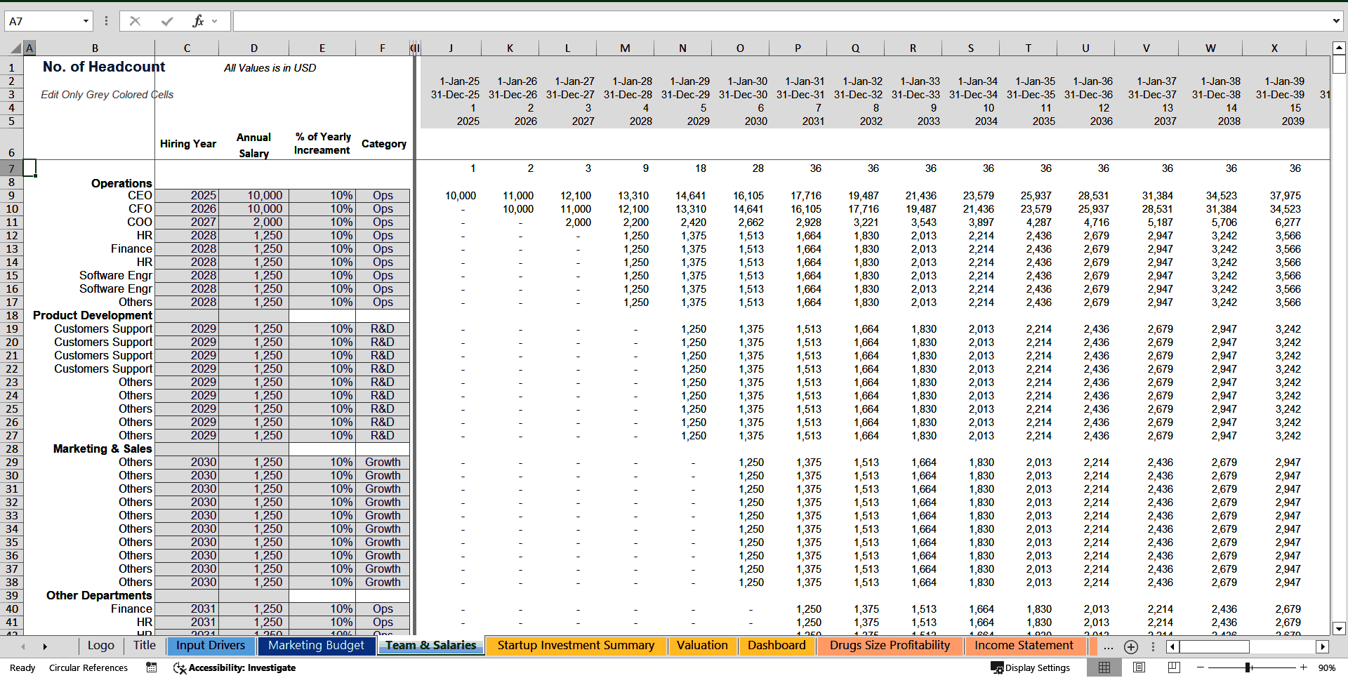 Biotech Financial Model & Valuation (Pharma Financial Model) (Excel template (XLSX)) Preview Image