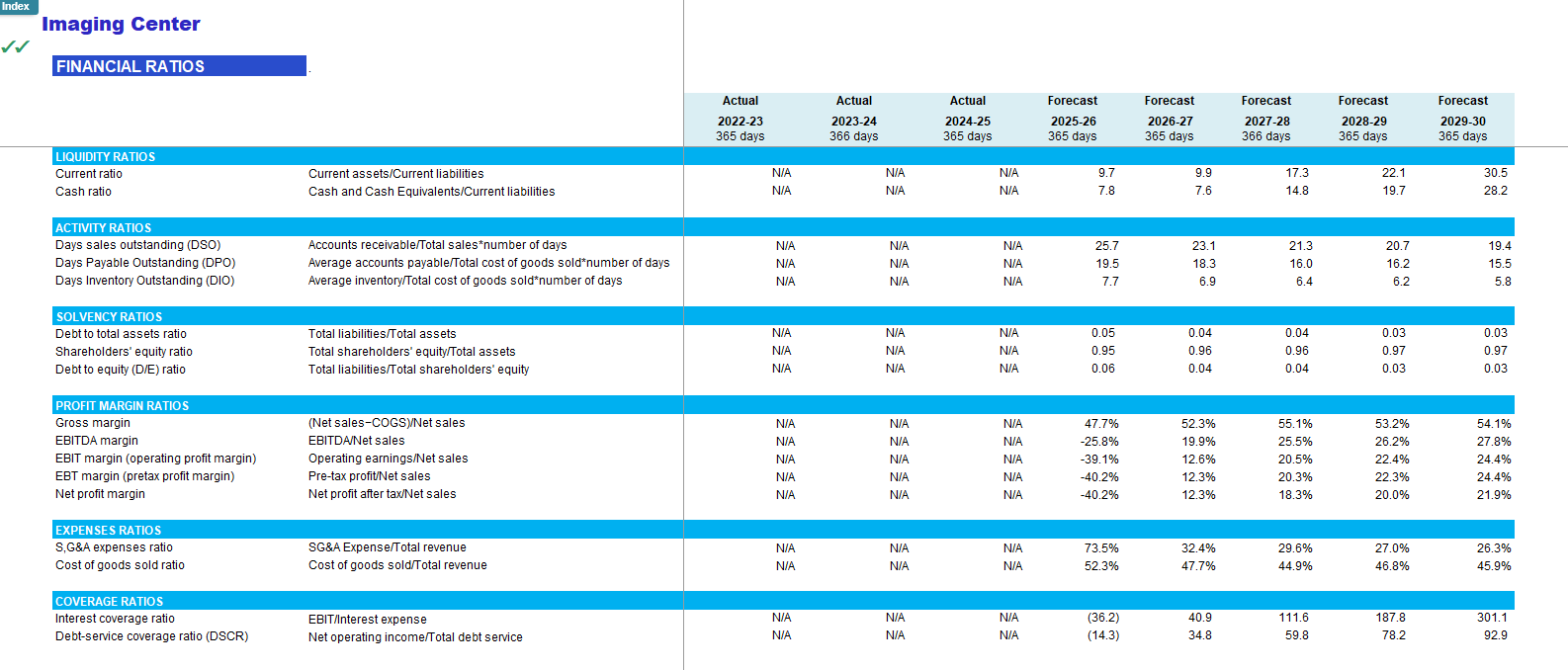 Imaging Center Monthly 5-Year Financial Model (Lite Version) (Excel template (XLSX)) Preview Image