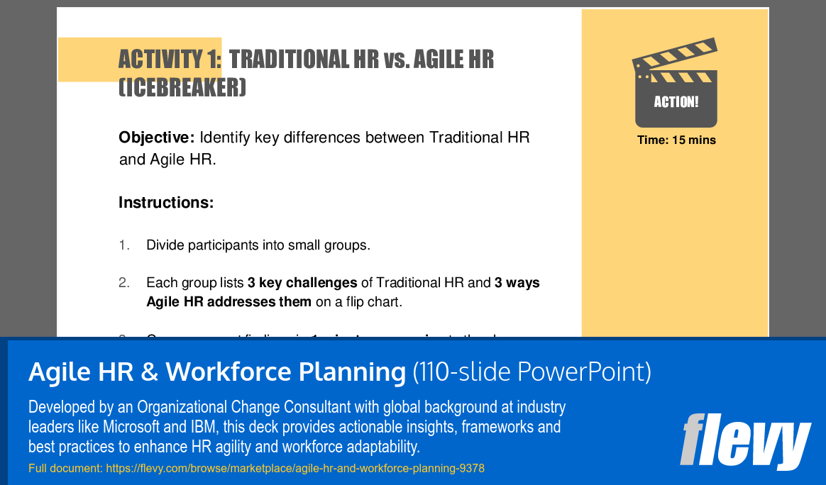 Agile HR & Workforce Planning (110-slide PPT PowerPoint presentation (PPTX)) Preview Image