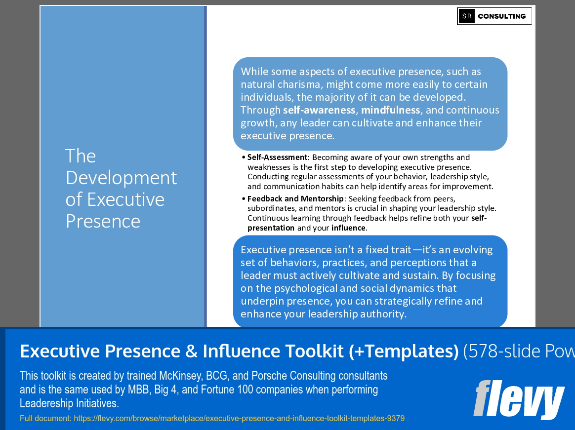 Executive Presence & Influence Toolkit (+Templates) (578-slide PPT PowerPoint presentation (PPTX)) Preview Image