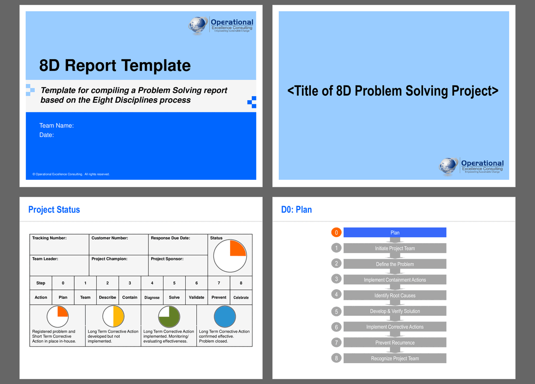 8D Report Template (67-slide PPT PowerPoint presentation (PPTX)) Preview Image