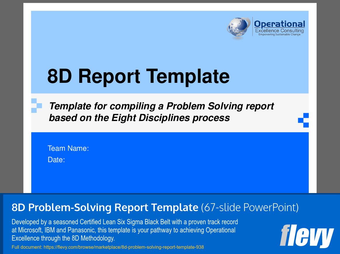 8D Problem-Solving Report Template (67-slide PPT PowerPoint presentation (PPTX)) Preview Image