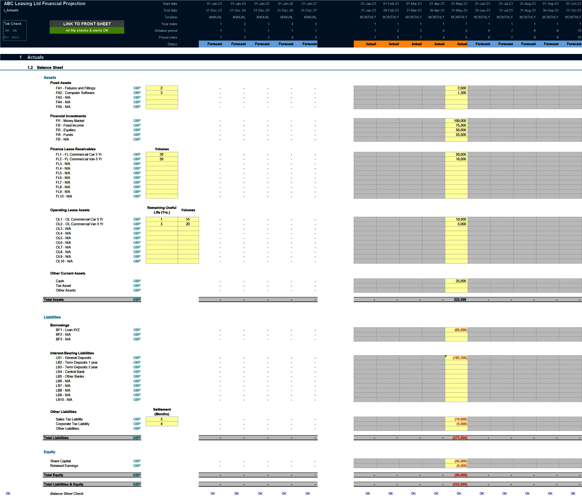 Leasing Company Financial Projection Model (Excel template (XLSX)) Preview Image