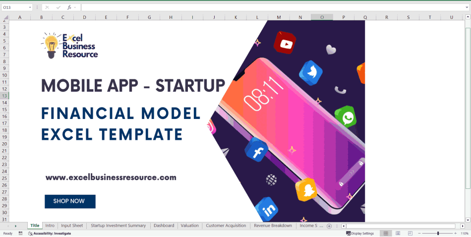 Mobile App Financial Model Template (Excel template (XLSX)) Preview Image