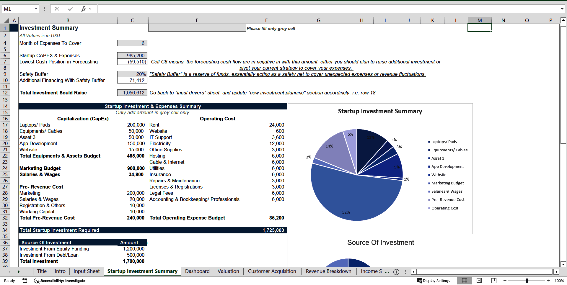 Mobile App Financial Model Template (Excel template (XLSX)) Preview Image