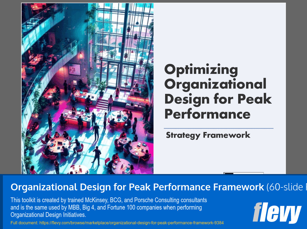 Organizational Design for Peak Performance Framework (60-slide PPT PowerPoint presentation (PPTX)) Preview Image