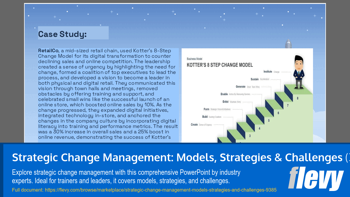 Strategic Change Management: Models, Strategies & Challenges (30-slide PPT PowerPoint presentation (PPTX)) Preview Image