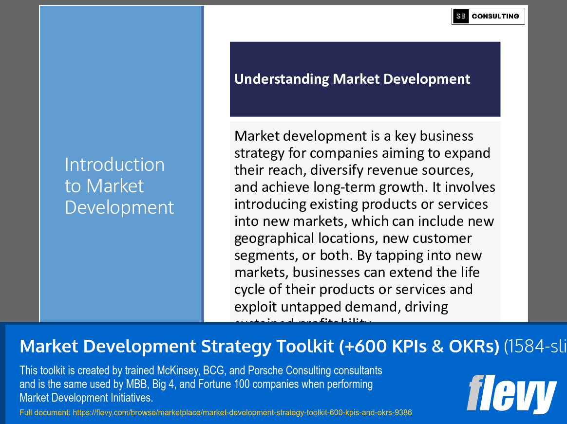 Market Development Strategy Toolkit (+600 KPIs & OKRs) (1584-slide PPT PowerPoint presentation (PPTX)) Preview Image