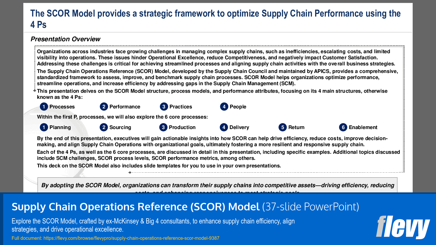 Supply Chain Operations Reference (SCOR) Model (37-slide PPT PowerPoint presentation (PPTX)) Preview Image