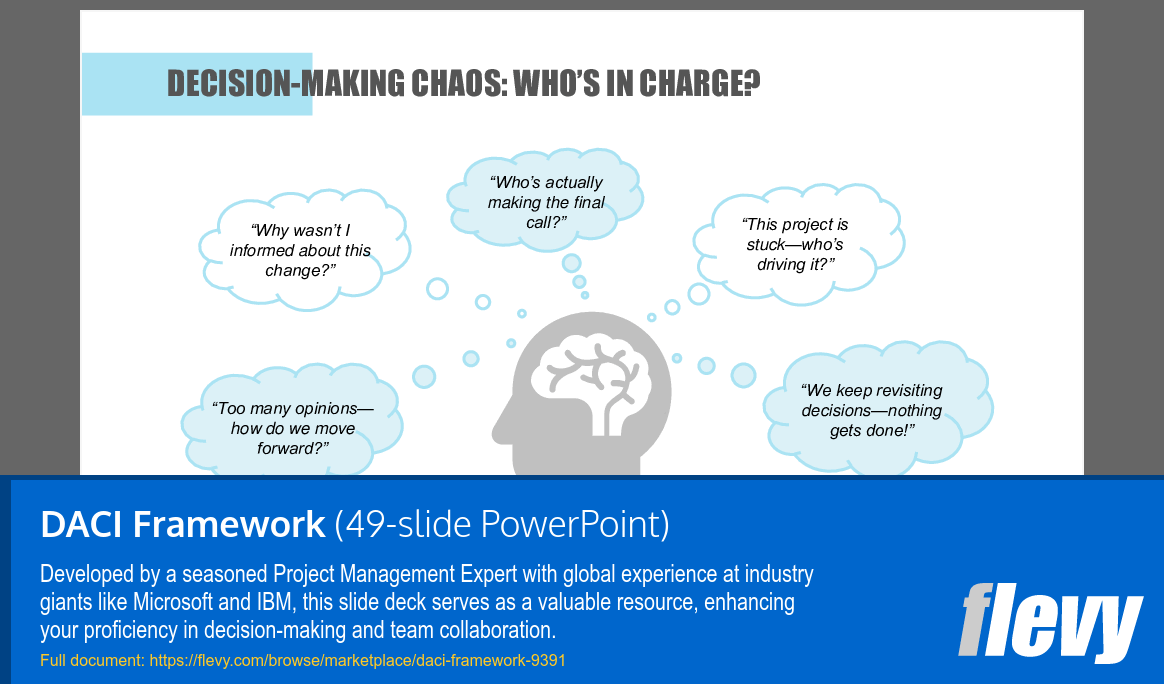 DACI Framework (49-slide PPT PowerPoint presentation (PPTX)) Preview Image