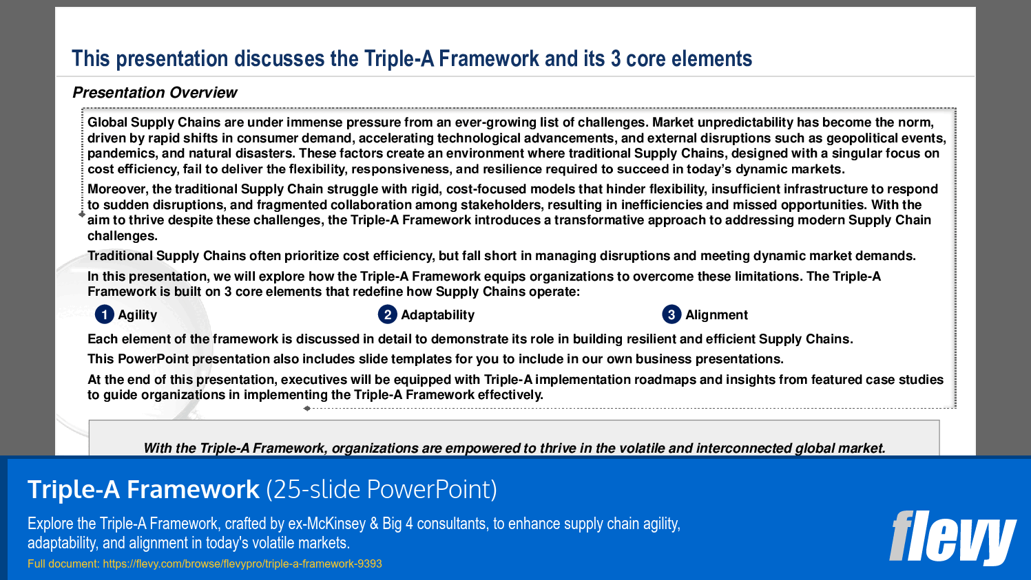 Triple-A Framework (25-slide PPT PowerPoint presentation (PPTX)) Preview Image