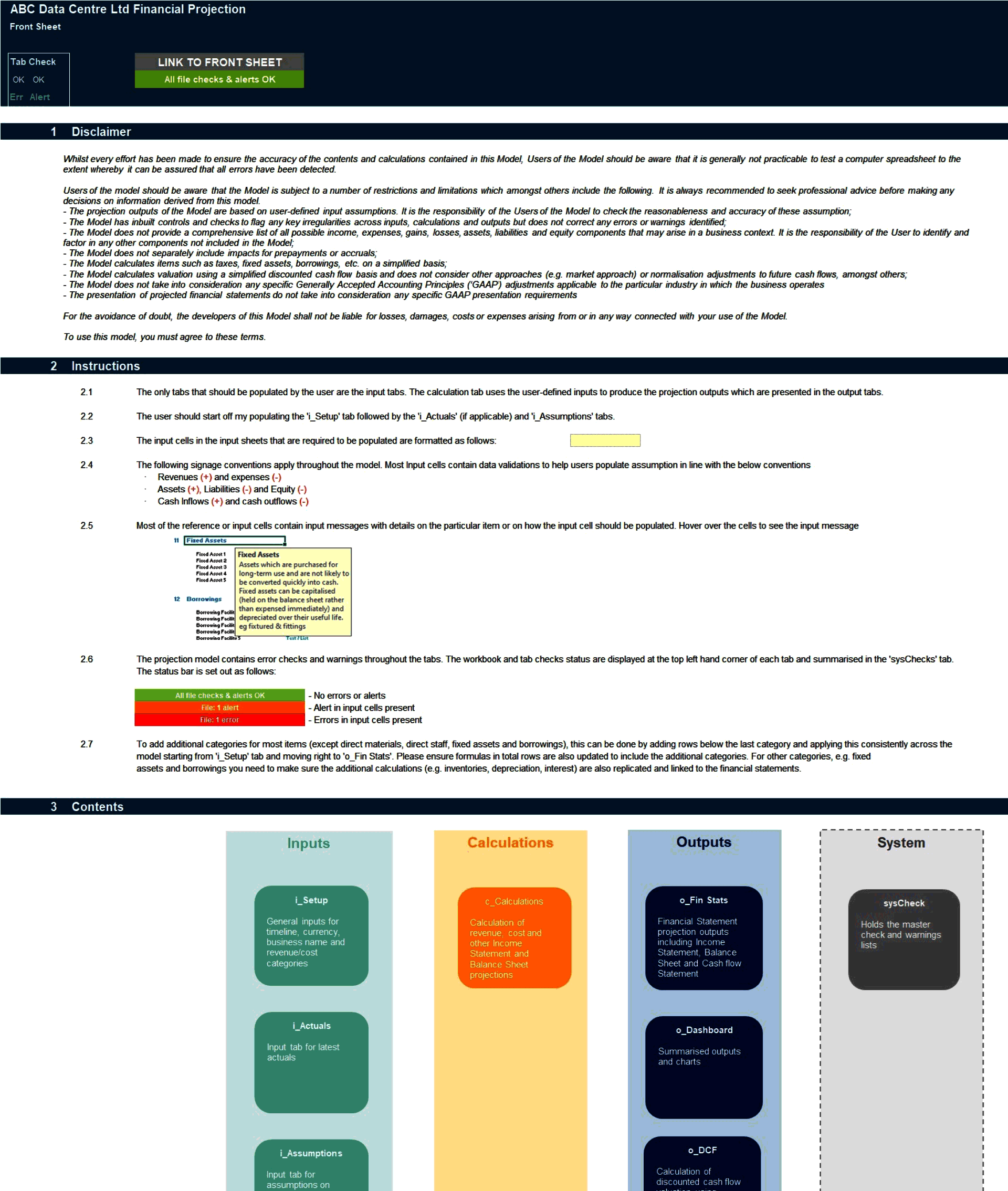 Data Centre Business 10-Year 3 Statement Financial Model (Excel template (XLSX)) Preview Image