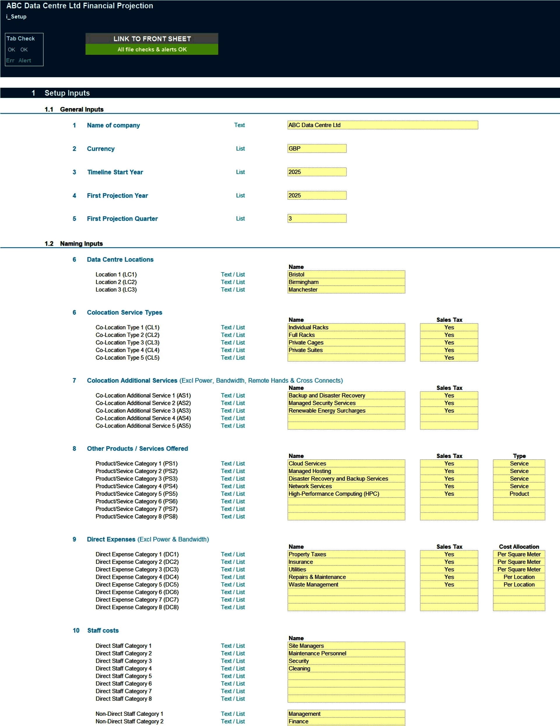 Data Centre Business 10-Year 3 Statement Financial Model (Excel template (XLSX)) Preview Image