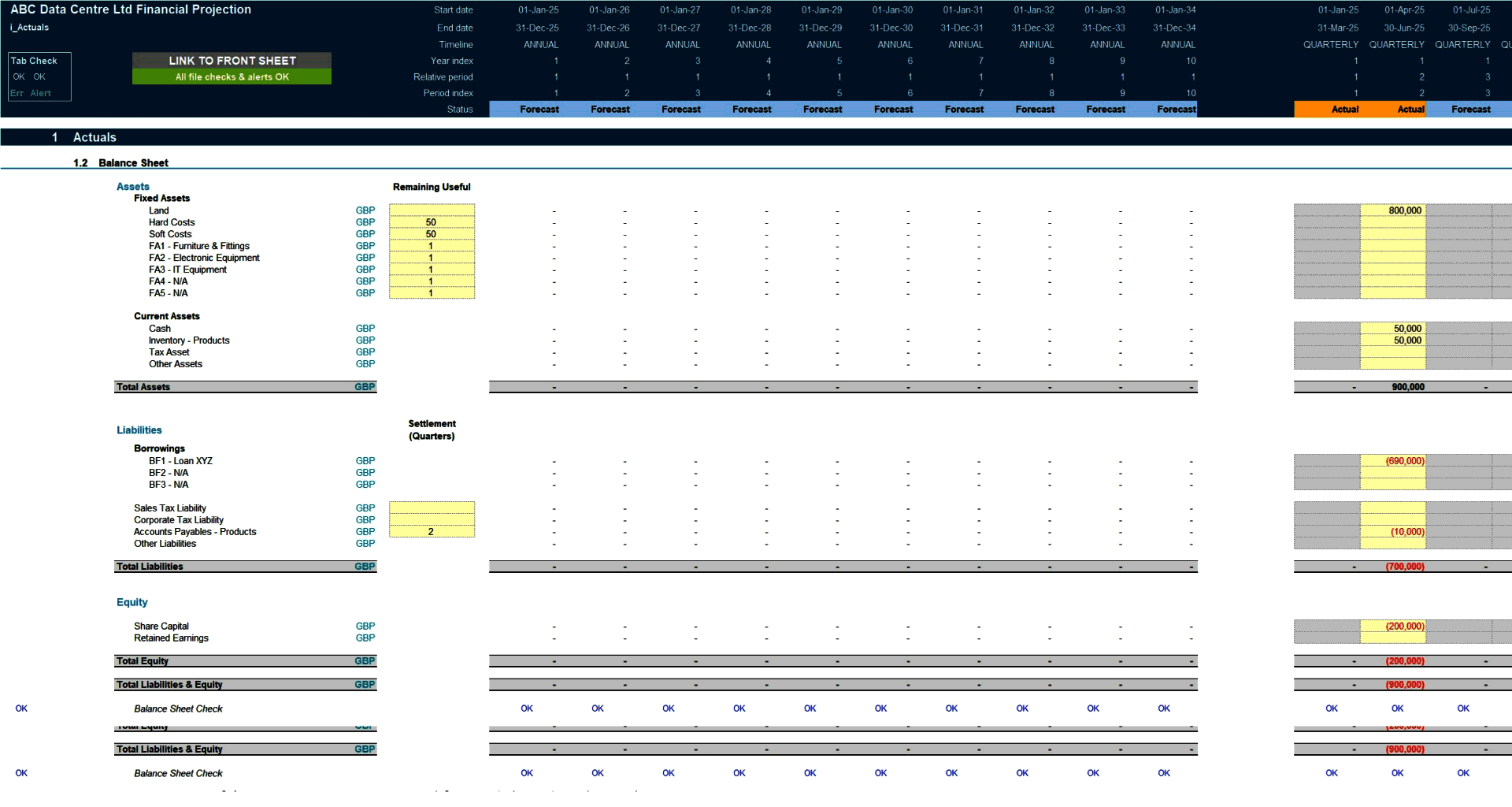 Data Centre Business 10-Year 3 Statement Financial Model (Excel template (XLSX)) Preview Image