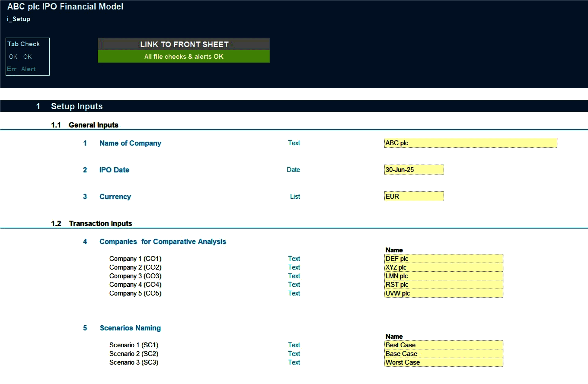 Initial Public Offering (IPO) Financial Projection Model (Excel template (XLSX)) Preview Image