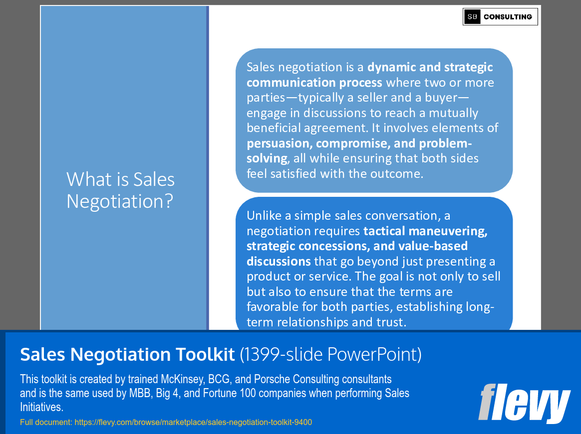 Sales Negotiation Toolkit (1399-slide PPT PowerPoint presentation (PPTX)) Preview Image