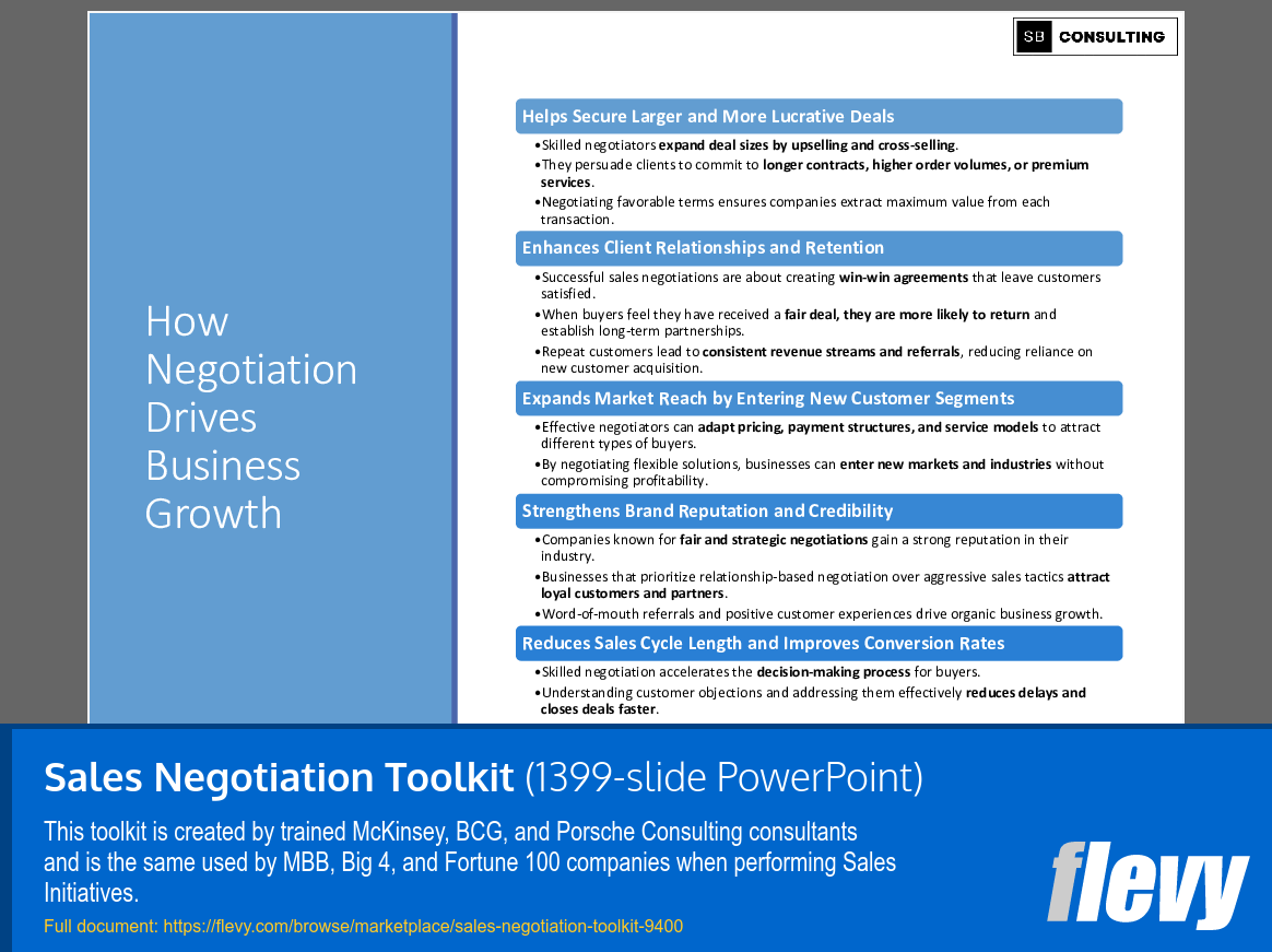 Sales Negotiation Toolkit (1399-slide PPT PowerPoint presentation (PPTX)) Preview Image