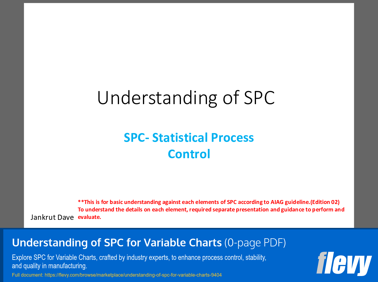 Understanding of SPC for Variable Charts (31-page PDF document) Preview Image