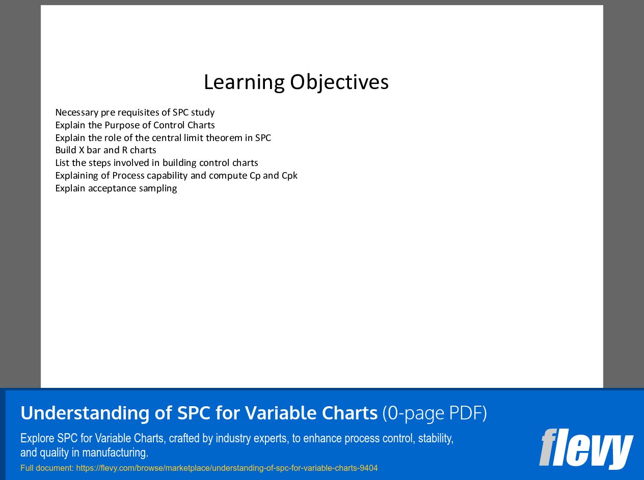 Understanding of SPC for Variable Charts (31-page PDF document) Preview Image