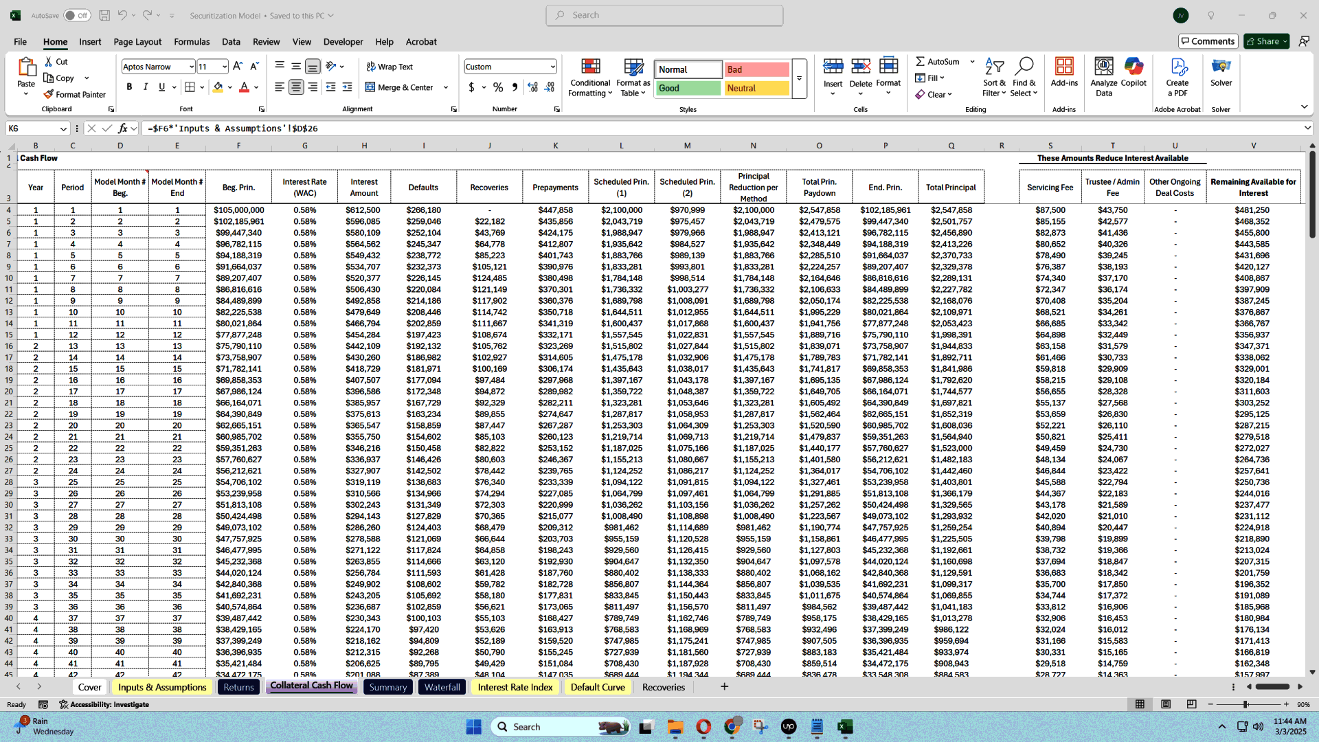 Securitization Model (Excel template (XLSX)) Preview Image