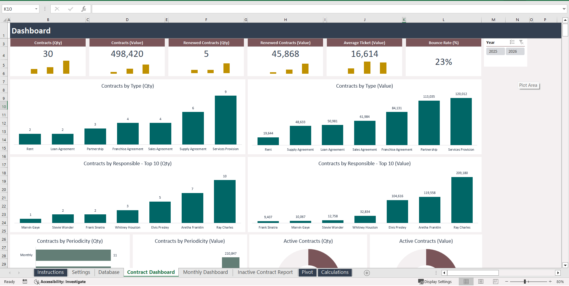 Contract Management Excel Template (Excel template (XLSX)) Preview Image