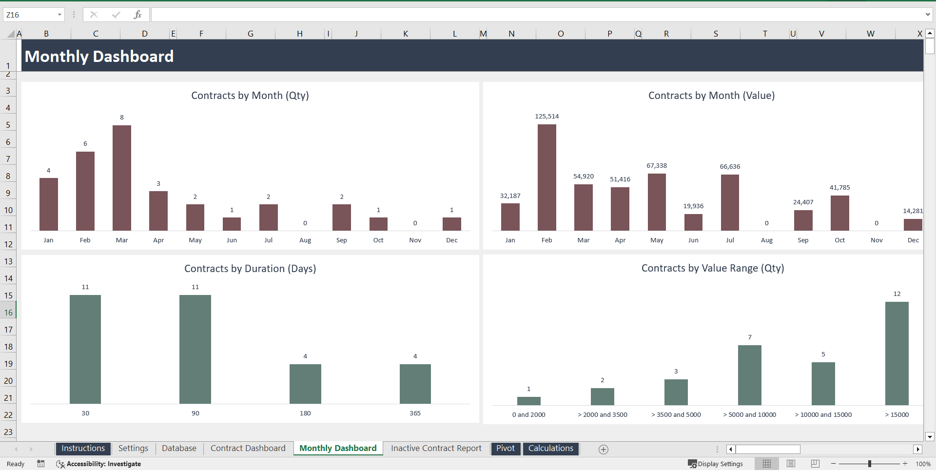 Contract Management Excel Template (Excel template (XLSX)) Preview Image