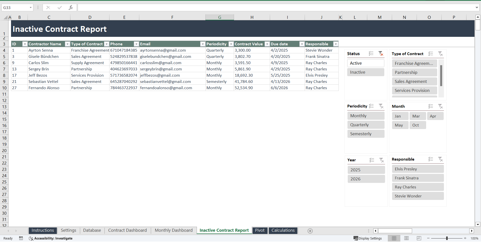 Contract Management Excel Template (Excel template (XLSX)) Preview Image