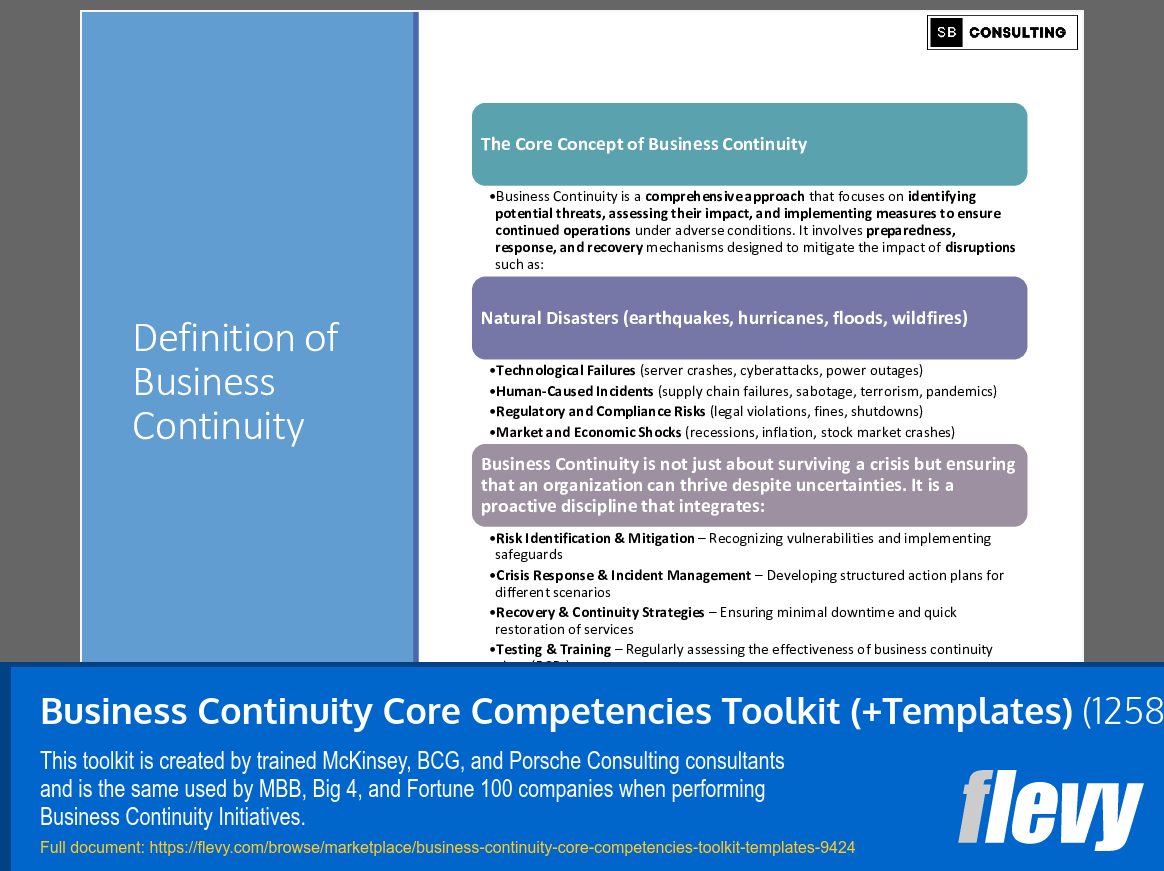 Business Continuity Core Competencies Toolkit (+Templates) (1258-slide PPT PowerPoint presentation (PPTX)) Preview Image