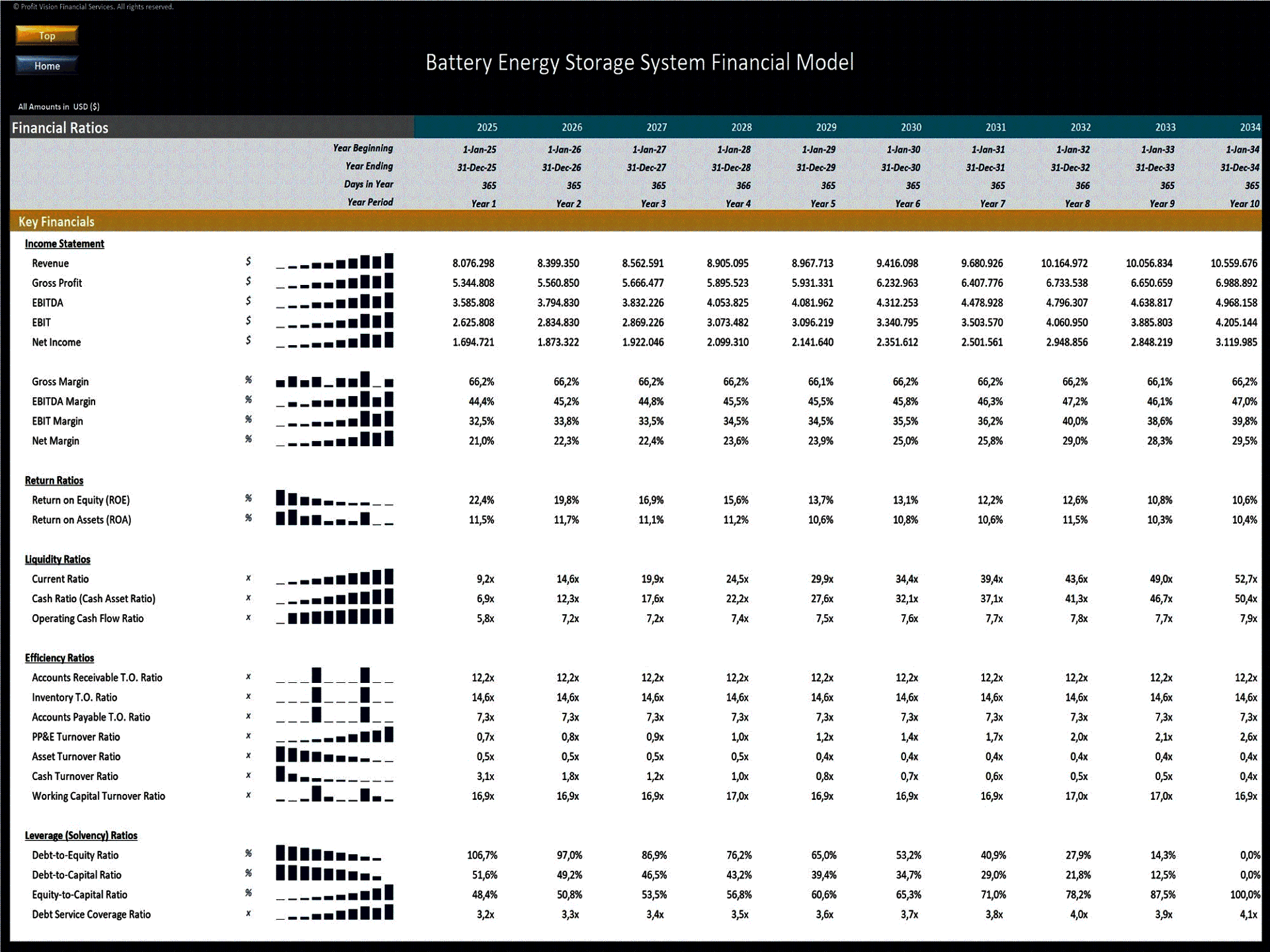 Battery Energy Storage System - 10 Year Financial Model (Excel template (XLSX)) Preview Image