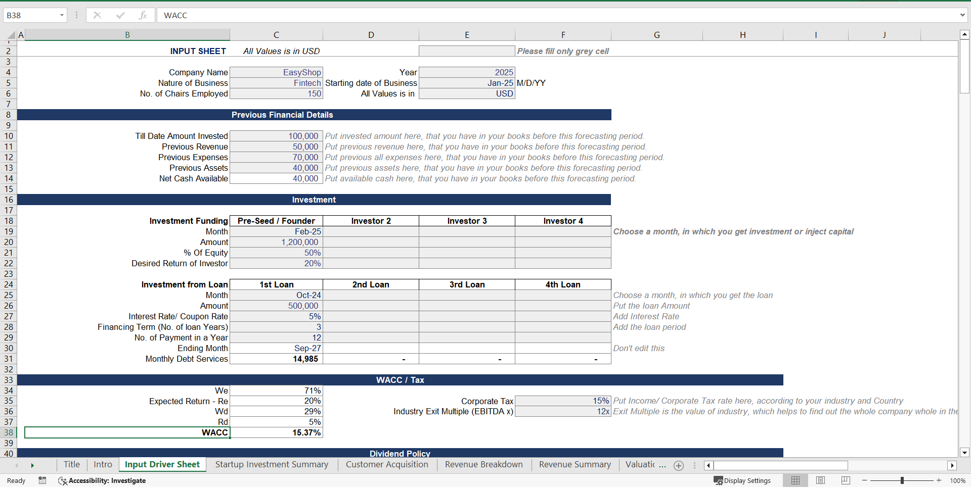 Buy Now Pay Later (BNPL) Fintech Financial Model Template (Excel template (XLSX)) Preview Image