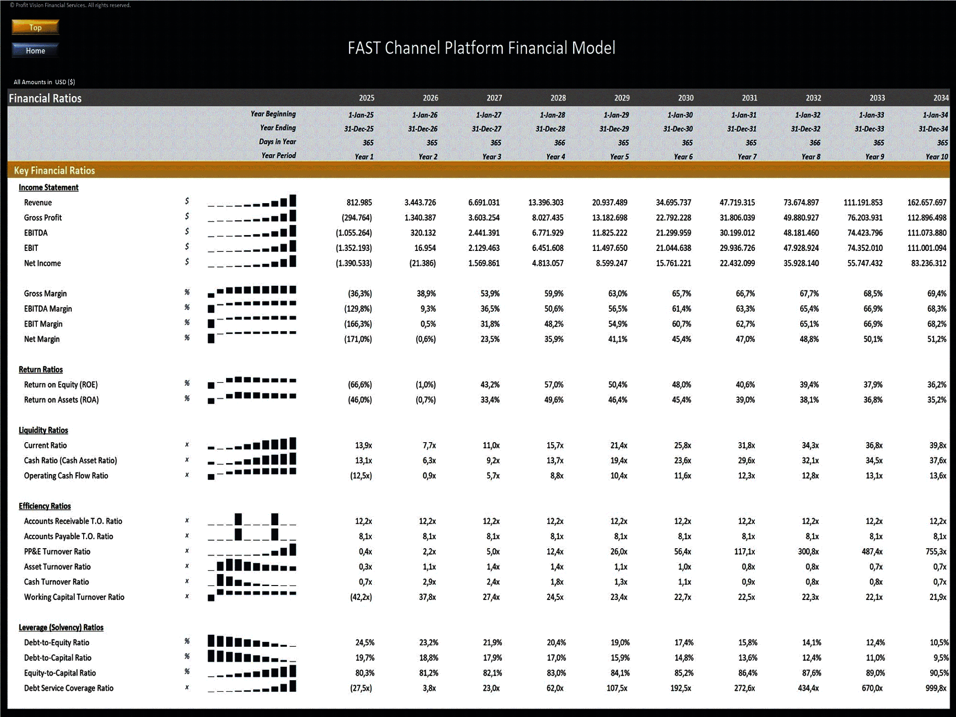 Free Ad-Supported TV (FAST) Platform – 10 Year Financial Model (Excel template (XLSX)) Preview Image