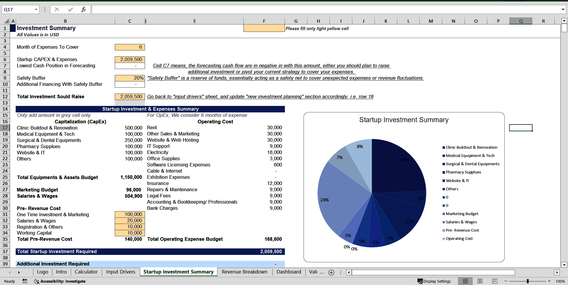 Medical Clinic Financial Projection Model (Excel template (XLSX)) Preview Image