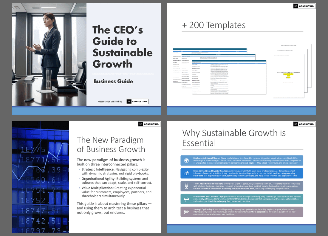 The CEO's Guide to Sustainable Business Growth (823-slide PPT PowerPoint presentation slide deck (PPTX)) Preview Image