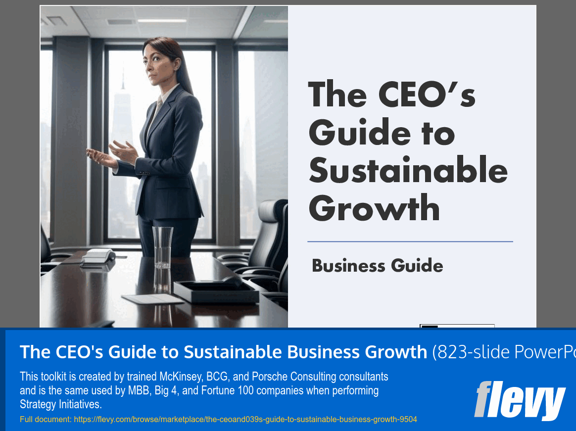 The CEO's Guide to Sustainable Business Growth (823-slide PPT PowerPoint presentation slide deck (PPTX)) Preview Image
