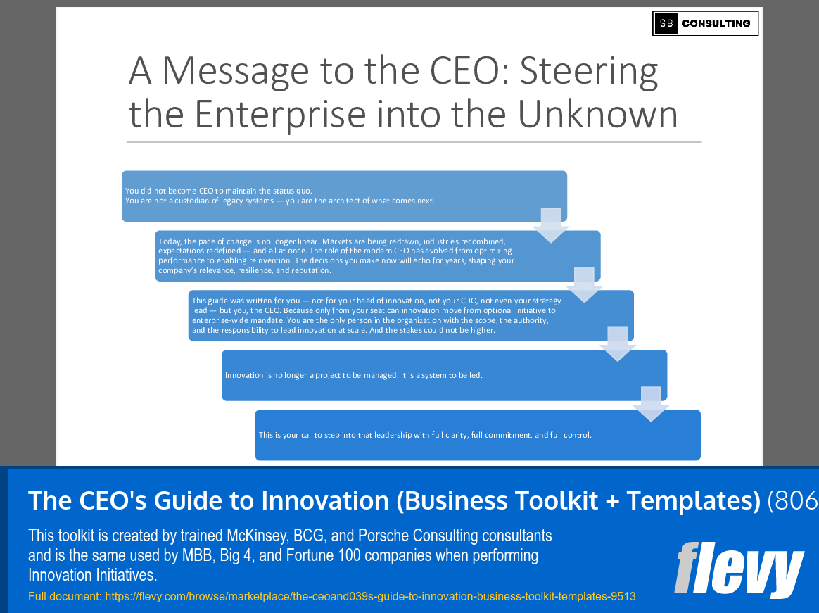 The CEO's Guide to Innovation (Business Toolkit + Templates) (806-slide PPT PowerPoint presentation slide deck (PPTX)) Preview Image