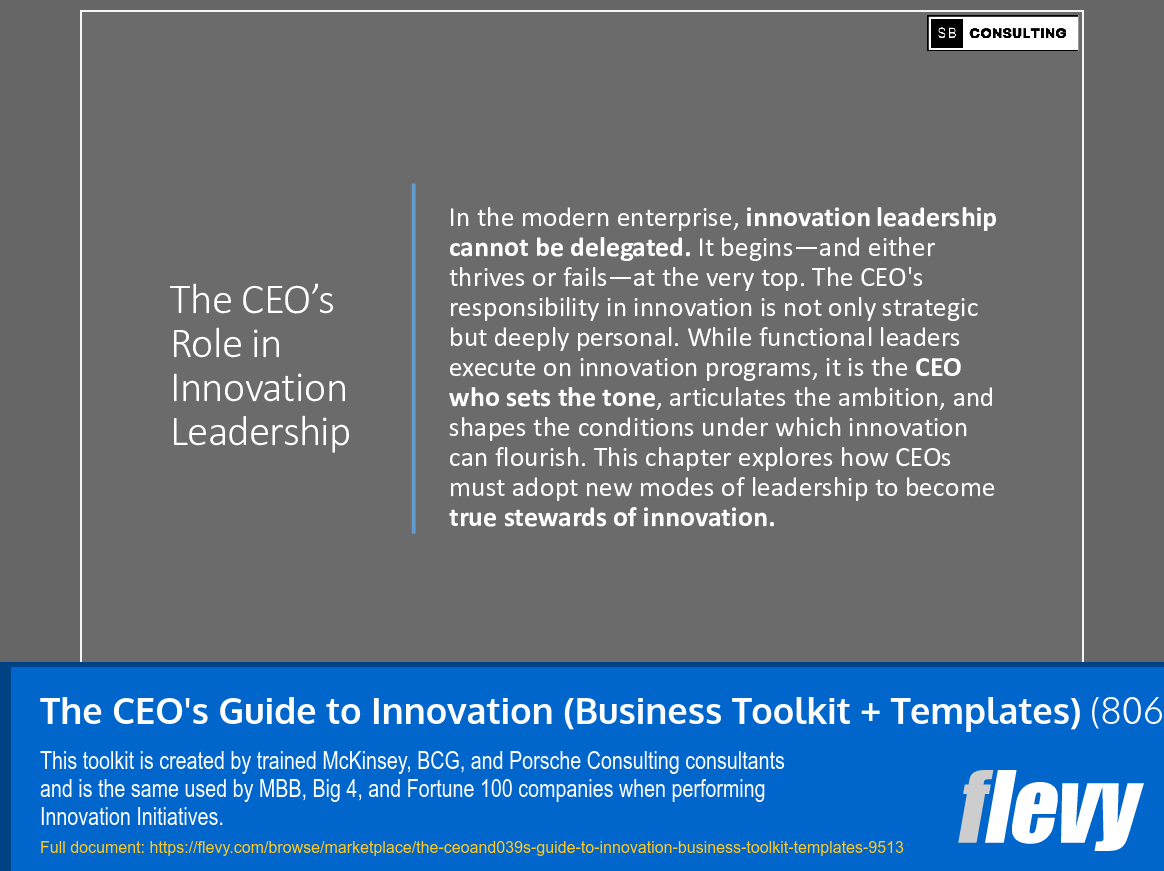 The CEO's Guide to Innovation (Business Toolkit + Templates) (806-slide PPT PowerPoint presentation slide deck (PPTX)) Preview Image