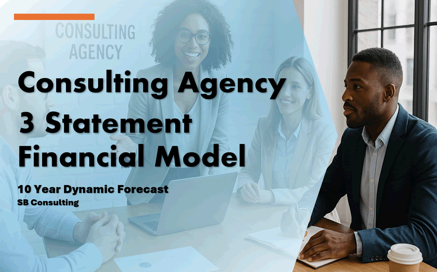 Consulting Agency 3 Statement Financial Model Template (Excel template (XLSX)) Preview Image