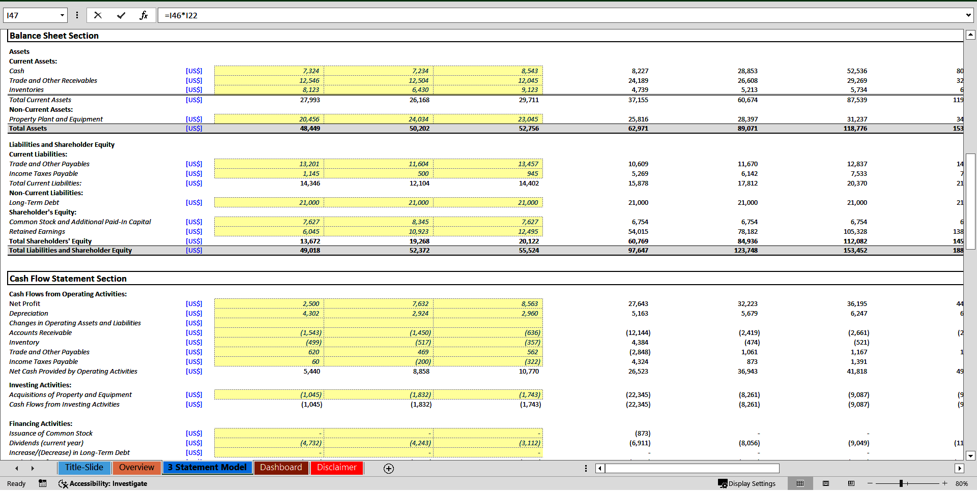 Consulting Agency 3 Statement Financial Model Template (Excel template (XLSX)) Preview Image