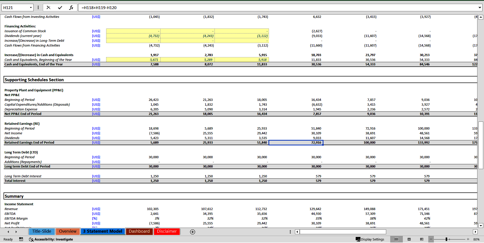 Oil & Gas Company 3 Statement Financial Model (Excel template (XLSX)) Preview Image