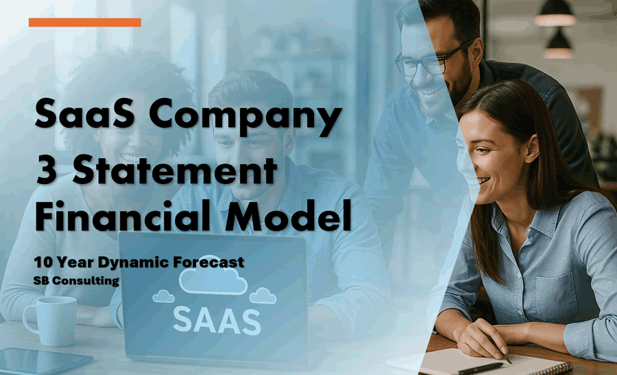 SaaS Company 3 Statement Financial Model (Excel template (XLSX)) Preview Image