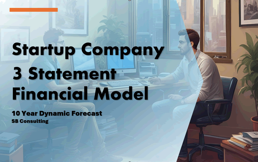 Startup Company 3 Statement Financial Model (Excel template (XLSX)) Preview Image