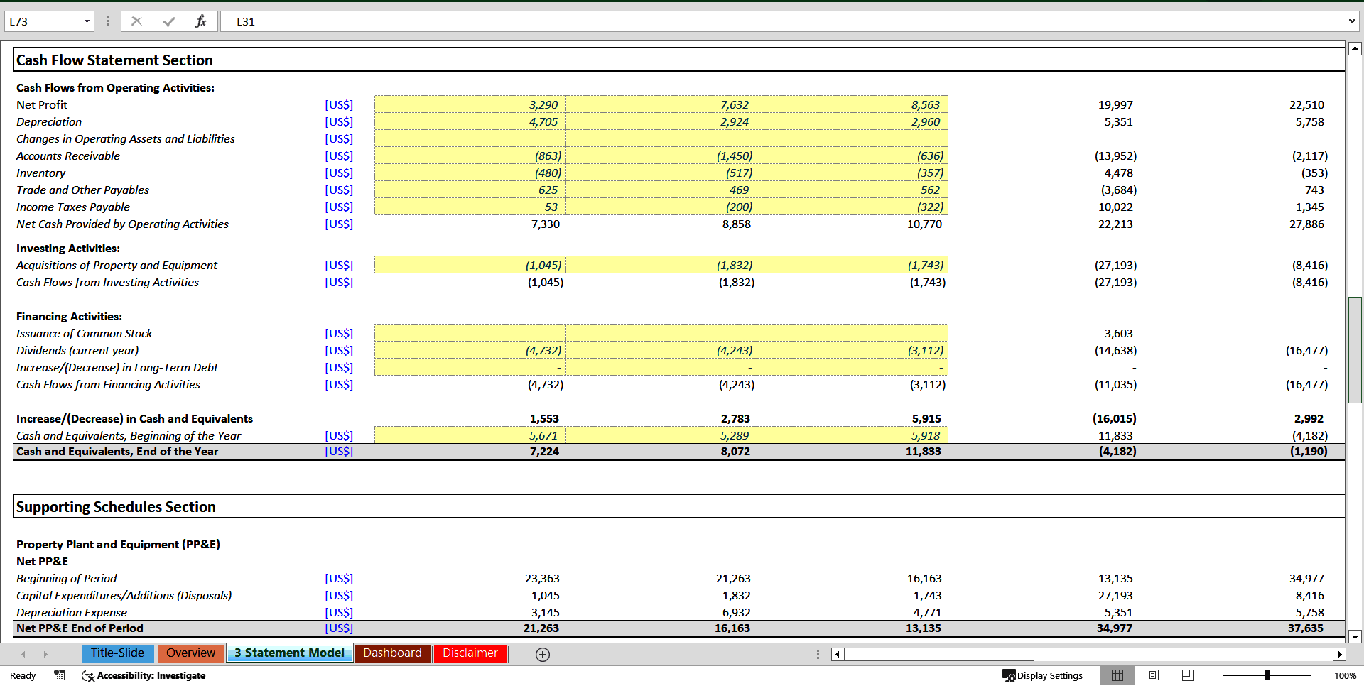 Metal Mining Company 3 Statement Financial Model (Excel template (XLSX)) Preview Image