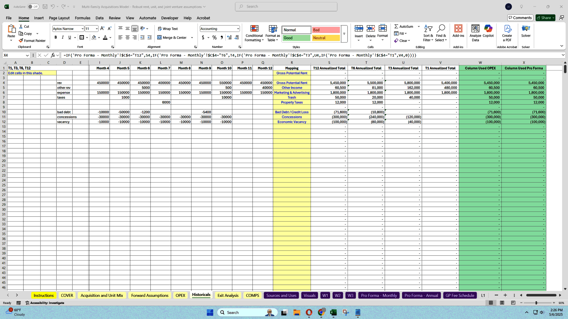 Multi-family Acquisitions Model - Includes Waterfall (Excel template (XLSX)) Preview Image