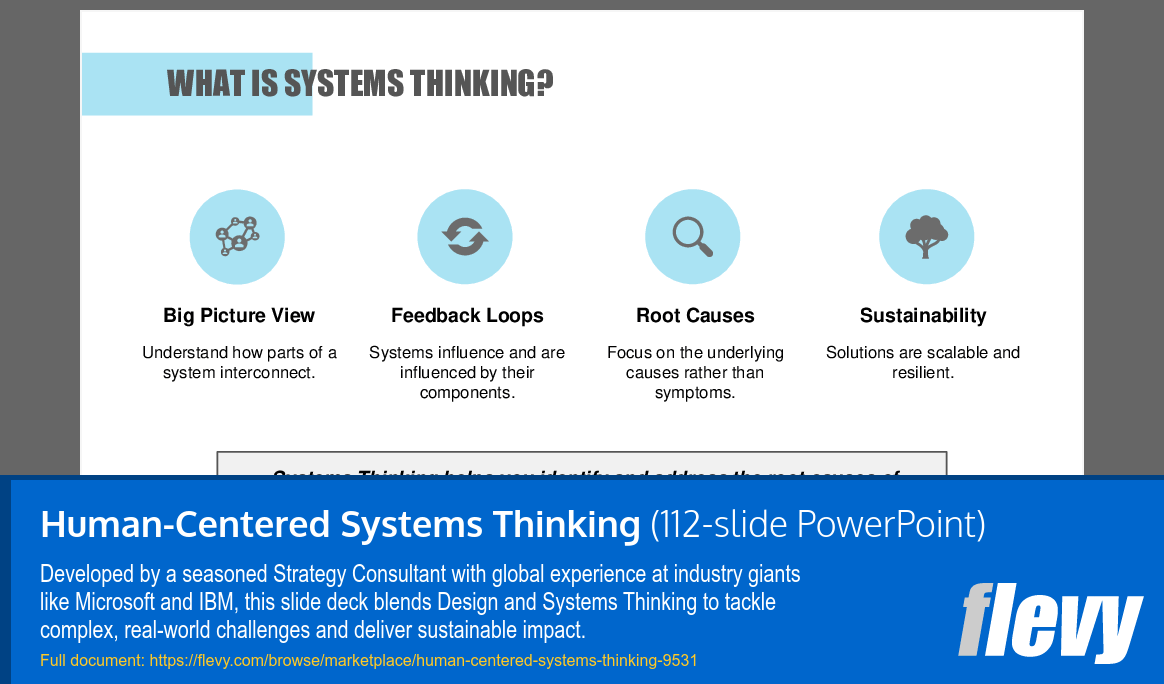 Human-Centered Systems Thinking (112-slide PPT PowerPoint presentation slide deck (PPTX)) Preview Image