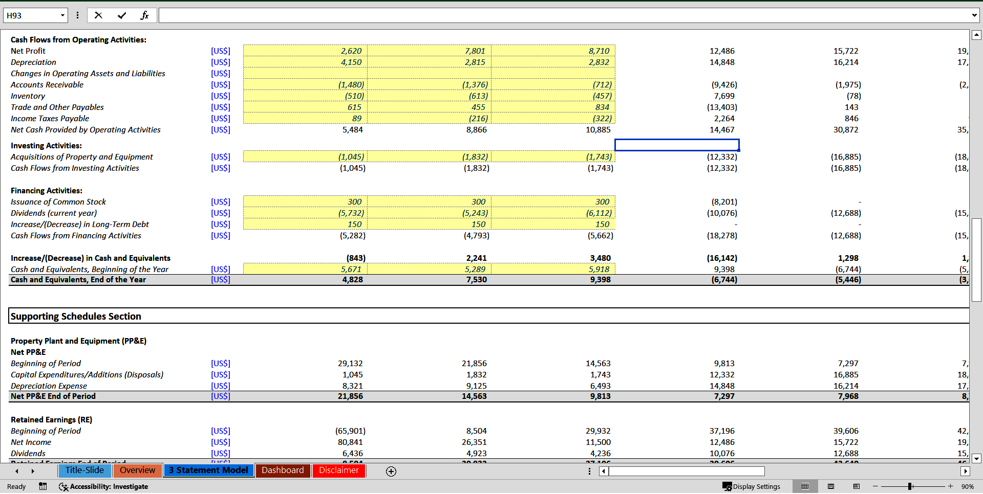 Lending Company 3 Statement Financial Model (Excel template (XLSX)) Preview Image